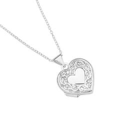 Silver-Scroll-Pattern-Heart-Locket on sale