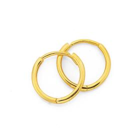 9ct-Gold-15x9mm-Polished-Huggie-Earrings on sale