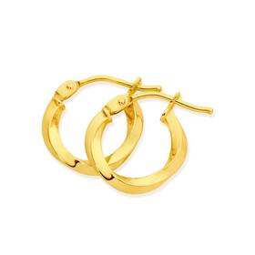 9ct-Gold-15x8mm-Twist-Hoop-Earrings on sale