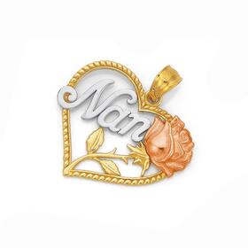 9ct-Gold-Tri-Tone-Nan-Rose-Beaded-Open-Heart-Pendant on sale
