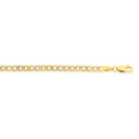9ct-Gold-195cm-Two-Tone-Curb-Bracelet on sale