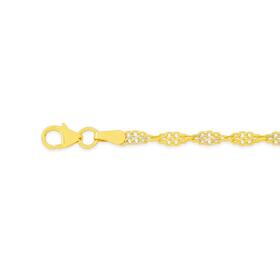 9ct-Gold-Two-Tone-19cm-Twist-Infinity-Bracelet on sale