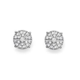 9ct-Yellow-Gold-Diamond-Cluster-Stud-Earrings on sale