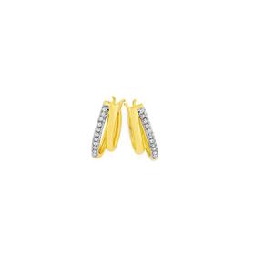 9ct-Gold-Diamond-Double-Hoop-Earrings on sale