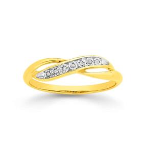9ct-Gold-Diamond-Crossover-Ring on sale