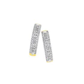 9ct-Gold-Diamond-Three-Row-Hoop-Earrings on sale