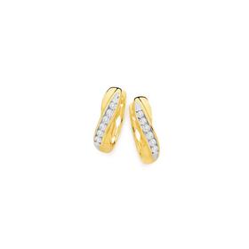 9ct-Gold-Diamond-Crossover-Huggie-Earrings on sale