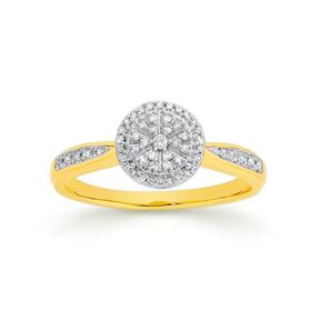9ct-Gold-Diamond-Round-Cluster-Ring on sale