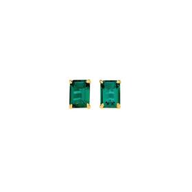 9ct-Gold-Created-Emerald-Stud-Earrings on sale