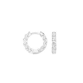 Sterling-Silver-Cubic-Zirconia-25x14mm-Inside-Out-Huggie-Earrings on sale