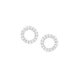 Sterling-Silver-Open-Clover-Cubic-Zirconia-Studs on sale