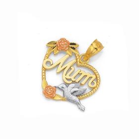 9ct-Gold-Tri-Tone-Heart-Pendant on sale