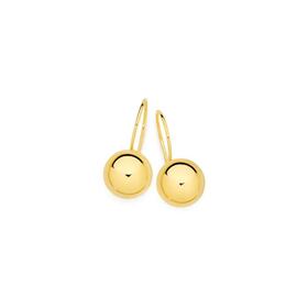 9ct-Gold-8mm-Euroball-Earrings on sale