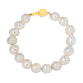 9ct+Gold+20cm+Cultured+Freshwater+Pearl+Bracelet
