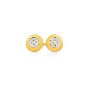 9ct-Gold-Diamond-Bezel-Stud-Earrings on sale