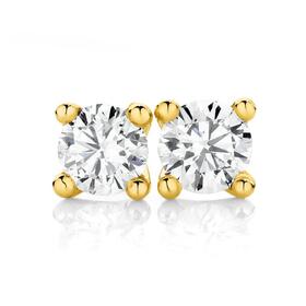 18ct-Gold-2-Diamonds-Earrings on sale
