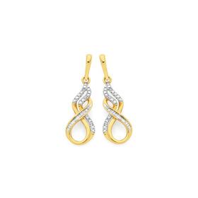 9ct-Gold-Diamond-Infinity-Drop-Stud-Earrings on sale