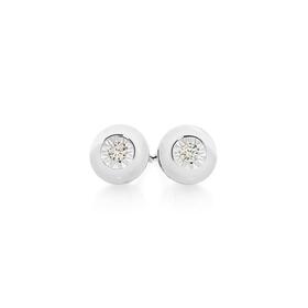 9ct-White-Gold-Diamond-Bezel-Stud-Earrings on sale
