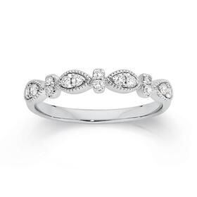 9ct+White+Gold+Diamond+Band