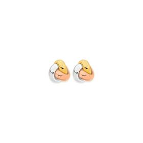 9ct-Gold-Tri-Tone-Love-Knot-Stud-Earrings on sale