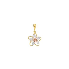 9ct-Gold-Tri-Tone-Flower-Pendant on sale