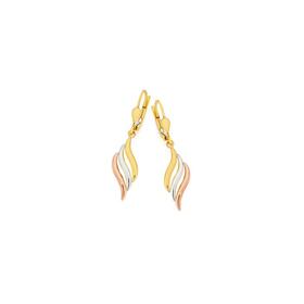 9ct-Gold-Tri-Tone-Triple-Flame-Leverback-Drop-Earrings on sale
