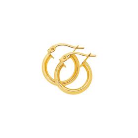 9ct-Gold-10mm-Half-Round-Hoop-Earrings on sale