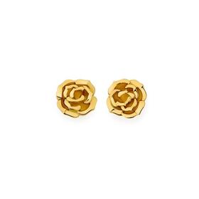 9ct-Gold-Rose-Stud-Earrings on sale