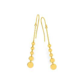 9ct-Graduated-Disc-Trace-Drop-Hook-Earrings on sale