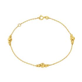 9ct-Gold-19cm-Multi-Diamond-Cut-Beaded-Trace-Bracelet on sale