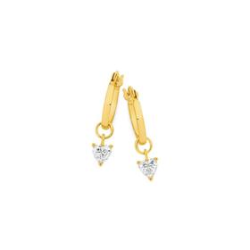 9ct-Gold-Cubic-Zirconia-Hoop-Earrings on sale