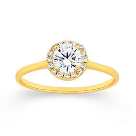9ct-Gold-Cubic-Zirconia-Ring on sale