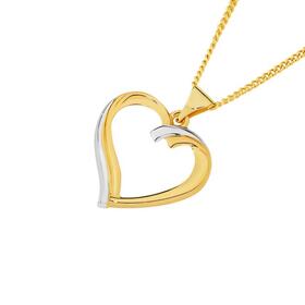 9ct-Gold-Two-Tone-Open-Heart-Pendant on sale