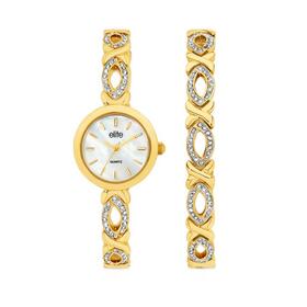 Elite-Ladies-Crystal-Watch-Bracelet-Set on sale