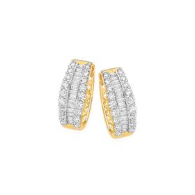 Alora-10ct-Gold-Lab-Grown-Diamond-Three-Row-Huggie-Earrings on sale