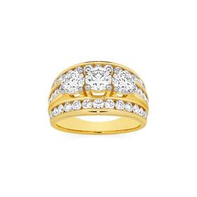 Alora-10ct-Gold-Lab-Grown-Diamond-Three-Row-Trilogy-Band on sale