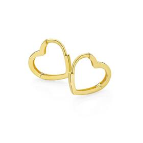 9ct-Gold-Polished-Offset-Huggie-Earrings on sale