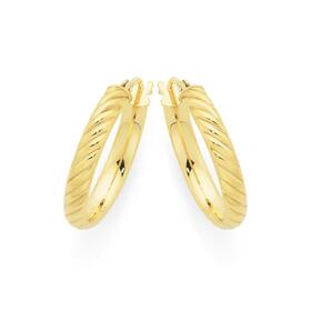 9ct-Gold-15mm-Twist-Hoop-Earrings on sale