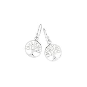Silver-Tree-of-Life-Hook-Earrings on sale