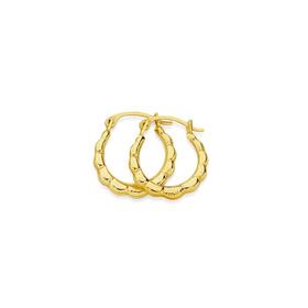 9ct-Gold-10mm-Scalloped-Creole-Earrings on sale