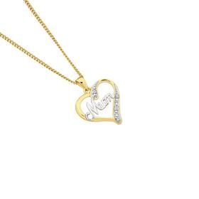9ct-Gold-Diamond-Mum-Heart-Pendant on sale