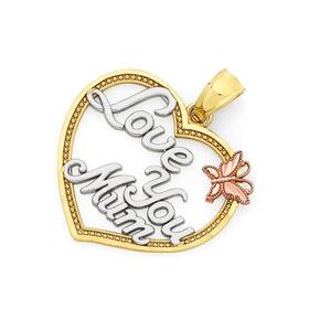 9ct-Gold-Tri-Tone-Love-You-Mum-Pendant on sale