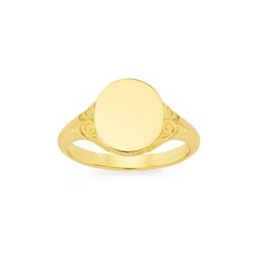 9ct-Gold-Filigree-Oval-Signet-Ring on sale