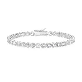 Sterling+Silver+18.5cm+Cubic+Zirconia+Tennis+Bracelet