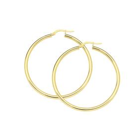 9ct+Gold+40mm+Polished+Hoop+Earrings