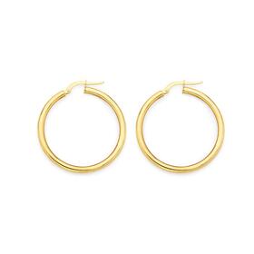 9ct-Gold-30mm-Hoop-Earrings on sale