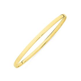 9ct+Gold+65mm+Solid+Oval+Comfort+Bangle