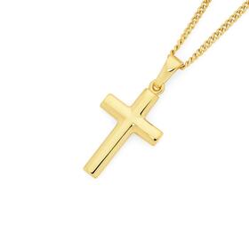 9ct-Gold-18mm-Plain-Cross-Pendant on sale