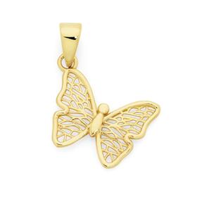 9ct-Gold-Filigree-Butterfly-Pendant on sale