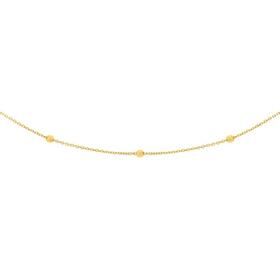 9ct+Gold+45cm+Beaded+Solid+Cable+Chain